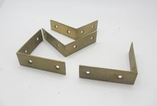 Vintage Brass Box Corners Mounts Hardware Bumpers Guards Trunk Edges Old Straps