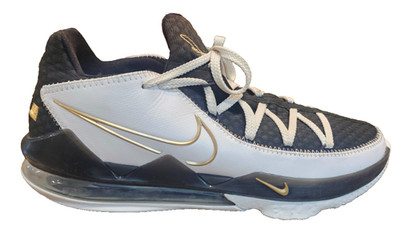 Nike LeBron XVII 17 Low White Metallic Gold Sheriff CD5007-101 Men's Size 13