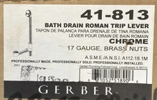 Gerber Bath Drain Roman Tub Trip Lever  Model 41-813 – Brass & Chrome Kit