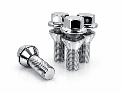 4 Pack 14x1.5 OEM Factory Style Cone Lug Bolts 28.5mm Shank 19mm Hex For Volvo