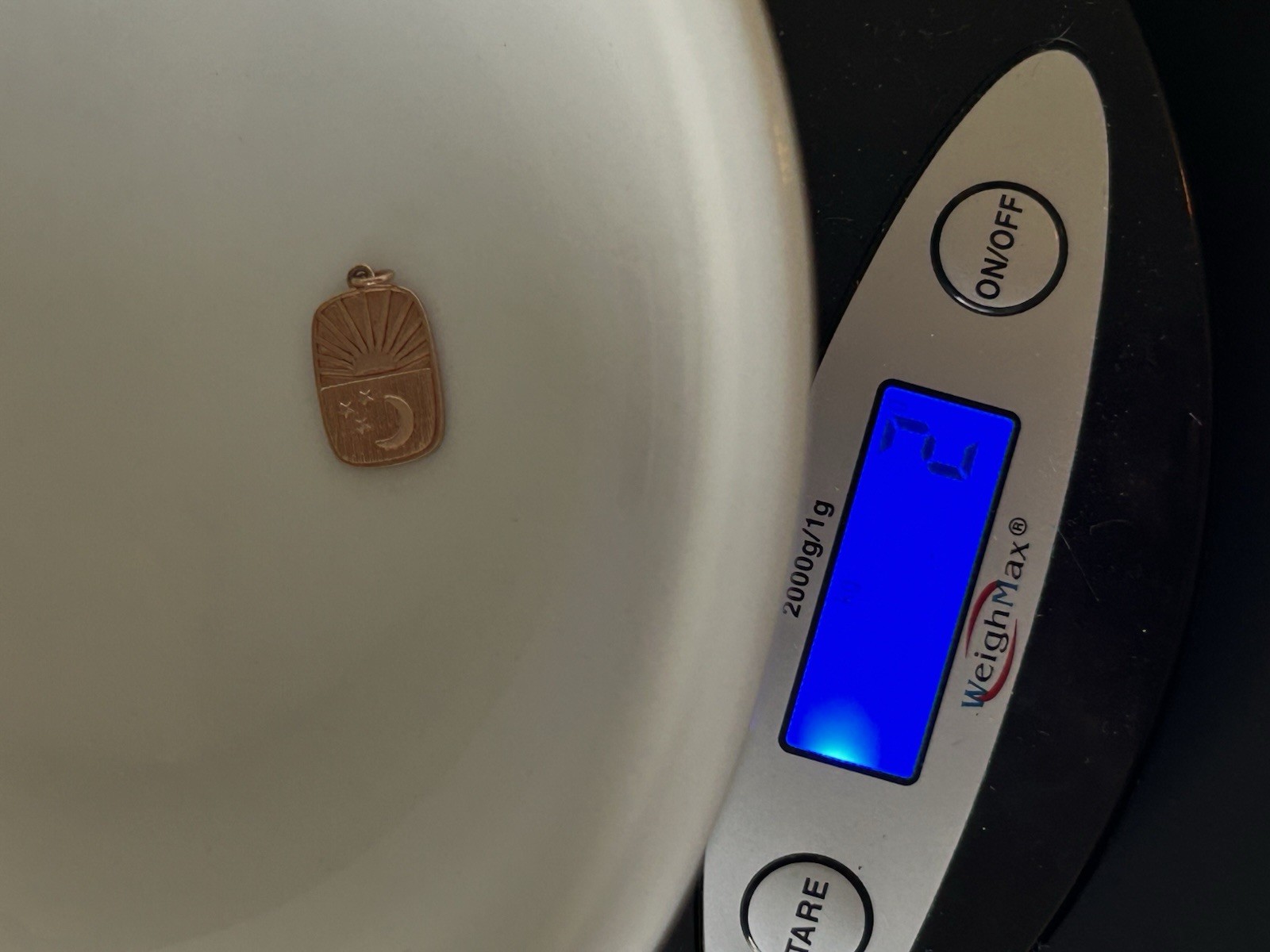 14k Solid Rose Gold Rectangle Sunshine Sunset Pen… - image 8