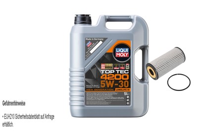 FEBI BILSTEIN Ölfilter 5L Liqui Moly Top Tec 4200 5W-30 für VW Golf VII 5G1
