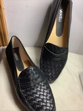 Vaneli Aiker Woven Black Italian Leather Shoes~ Womens 10D New Without Box