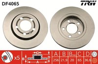 2X Bremsscheibe TRW DF4065 FüR VW Audi Bora Seat Skoda A3 1J1 Golf Beetle 8L1 TT