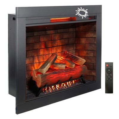 33 inch Electric Fireplace 1500W Heater Touch Panel Firebox With Crackling Sound