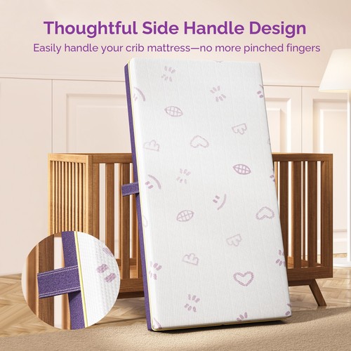 Atmungsaktive kühle Gel Memory Foam Krippe Matratze für Kleinkind & Baby 52 × 27,5 × 6 Zoll - Bild 6 von 8