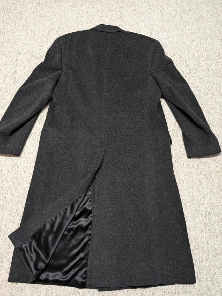 ABRIGO vintage hecho en EE. UU. doble botonadura 44L lana HART SCHAFFNER MARX negro Foto 2 de 4