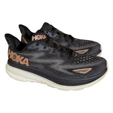 Hoka One One Clifton 9 Shoes Womens Size 8B Black Running Sneakers Active