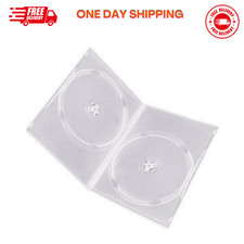 Maxtek 7mm Slim Clear Double CD/DVD Case, 50 Pieces Pack. 2 Discs