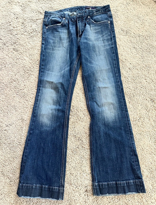 VIGOSS Women s Bootcut Dark Wash Blue Denim Cotton 5-Pocket Jeans Size 1