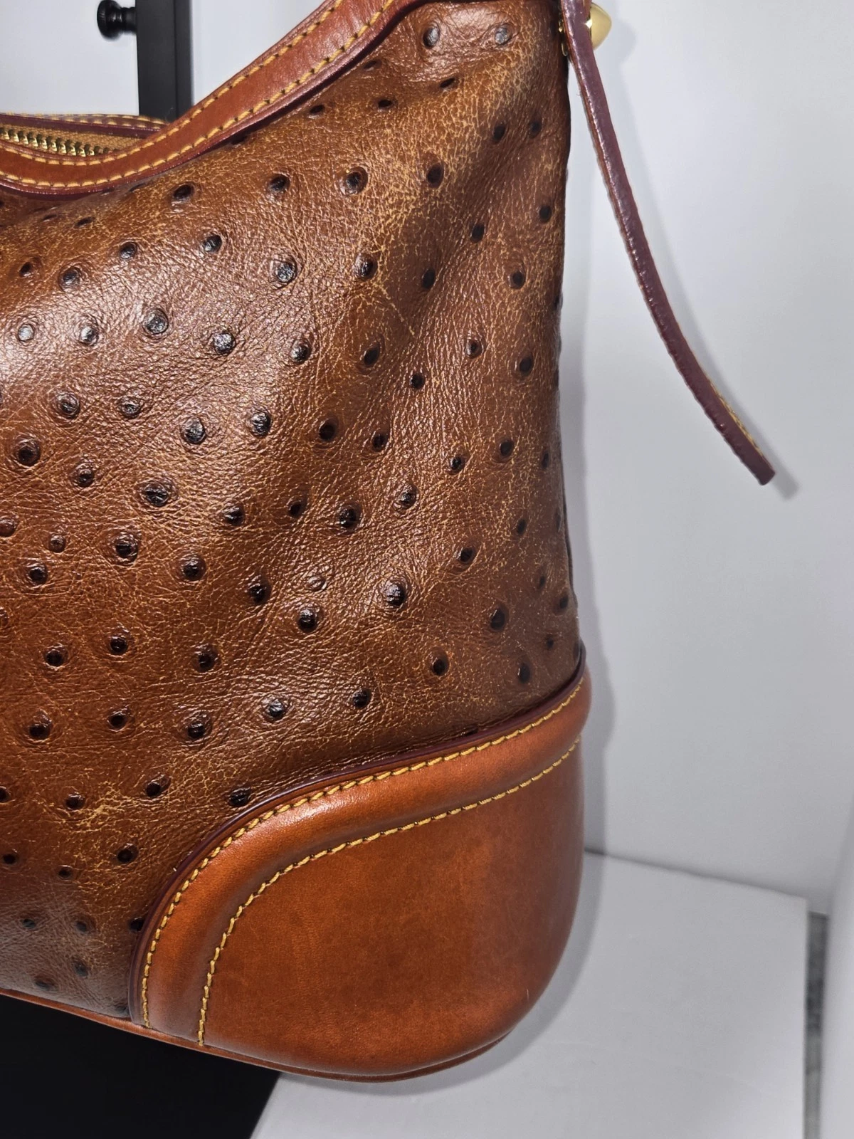 DOONEY & BOURKE Borsa a mano in struzzo Dooney e Bourke con sacchetto antipolvere originale