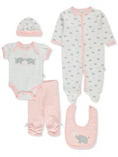 Little  Loved Baby Girls' 6-Piece Layette Gift Set Color: coral/multi Size: 3 -