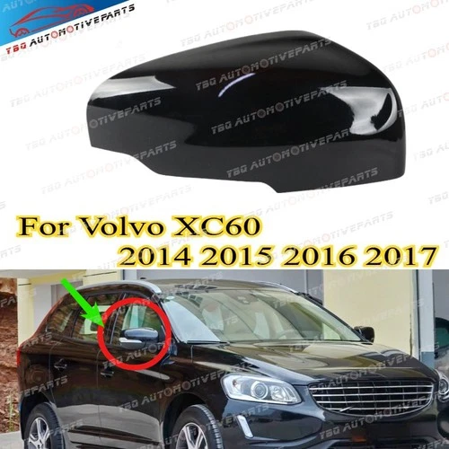 Black Stone Right Side Mirror Cover Wing for Volvo XC60 2014 2015 2016 2017 ✅