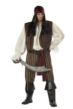 Brand New Plus Size Rogue Pirate Men Buccaneer Halloween Costume