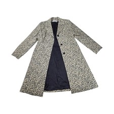 Jonathan Michael Vintage 90s Y2K Leopard Print Trench Coat 6 Made in USA Cheetah