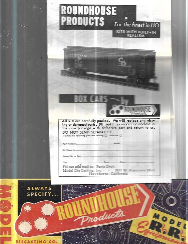 HO ROUNDHOUSE DIE CAST METAL ATFS SANTA FE BOX CAR KIT IN OB B-206?