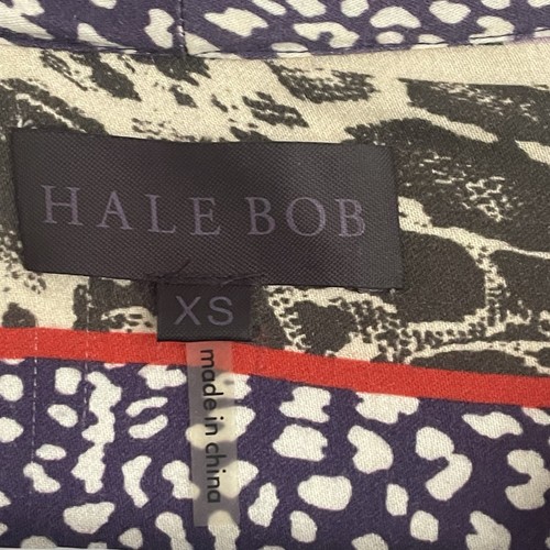 Hale Bob Top Women XS Colorful Cheetah Print Blouse Tie Neck Boho Chic Flirty - Picture 3 of 15