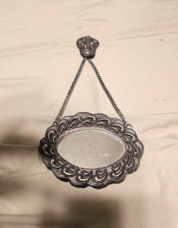 Vintage Turkish / Ottoman Revival Hanging wedding  Mirror –Hand-Assembled Metal 