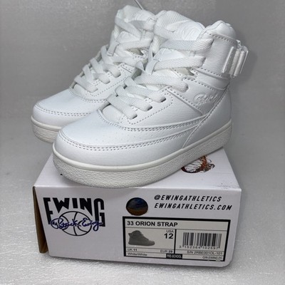 Patrick Ewing 33 Orion Strap Shoes Sneaker - Youth Kids Size 12 - Triple White
