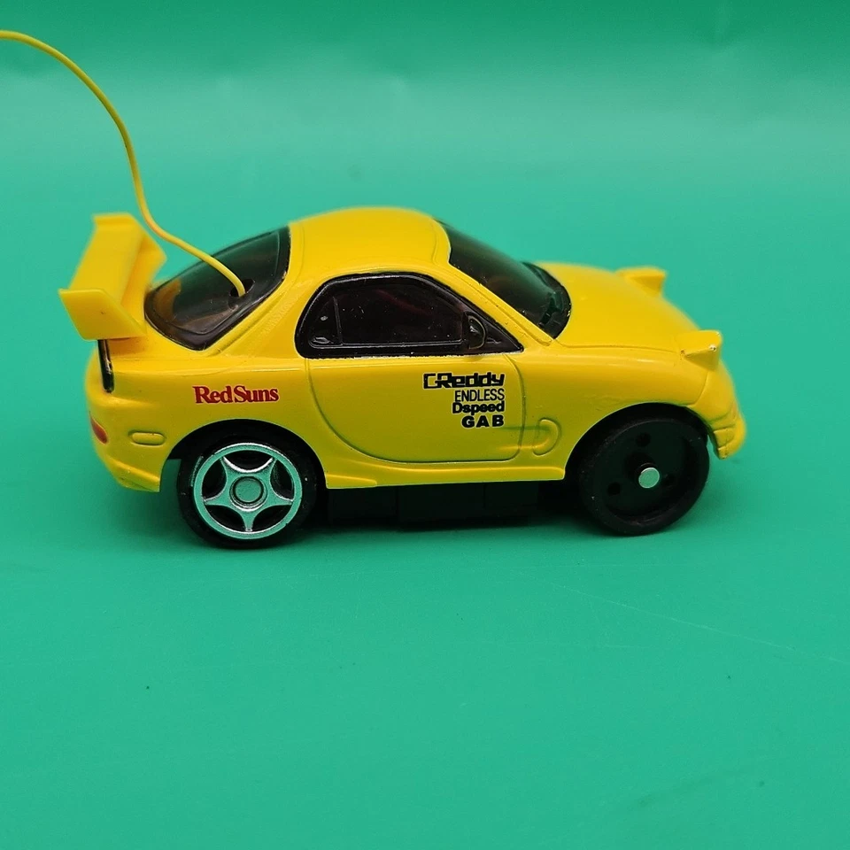 ZipZaps Micro RC Car Yellow Mazda RX-7 Initial D 1:64 Scale Untested As Is - Image 3 of 4