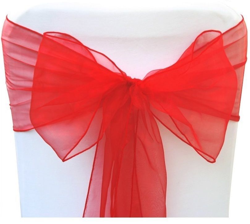 10PCS Organza Sashes Chair Cover Bow Sash WIDER FULLER BOWS Wedding