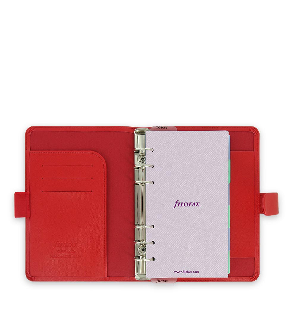Filofax Personal Size Saffiano Organiser Planner Diary Poppy Red