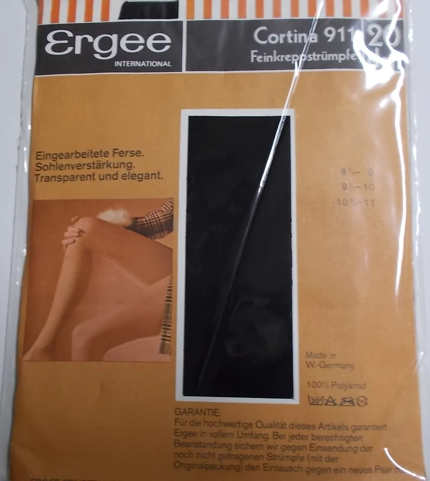 Ergee Strapsstrümpfe 20den Gr. I oder II - Farbe schwarz - Bild 2 von 2