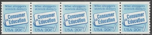 US Scott #2005 Plate number strip of 5, Plate #1, MNH