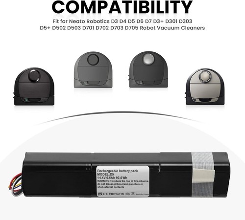 ANTIEE 6500mAh Batteria per Neato Robotics D3 D4 D5 D6 D7 D3+ D301 D303 D5+ D502 - Foto 4 di 7
