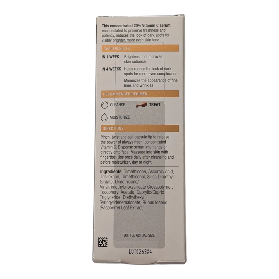 Suero iluminador de tono facial reparación rápida Neutrogena 30 quilates 20 % vitamina C Foto 2 de 4