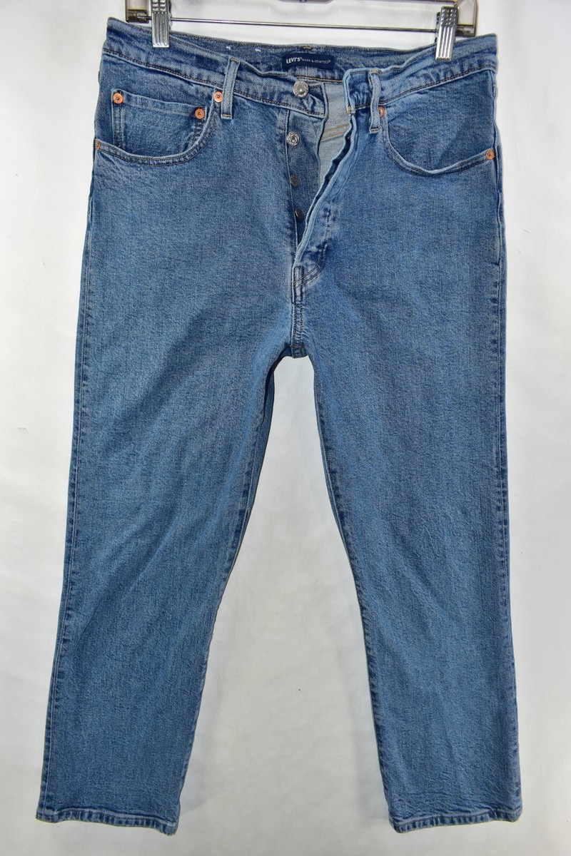 Levi's Made Crafted 501 C Crop Stretch Jeans Womens Size 30x26 Blue Meas  30x26 - Main Image