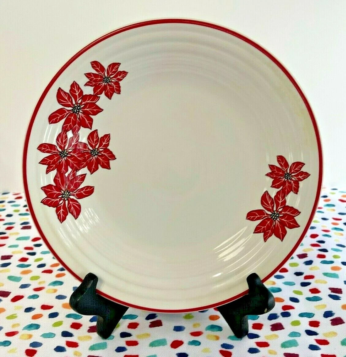 Fiestaware Poinsettia Lunch Plate Fiesta Holiday Winter 9 inch Luncheon