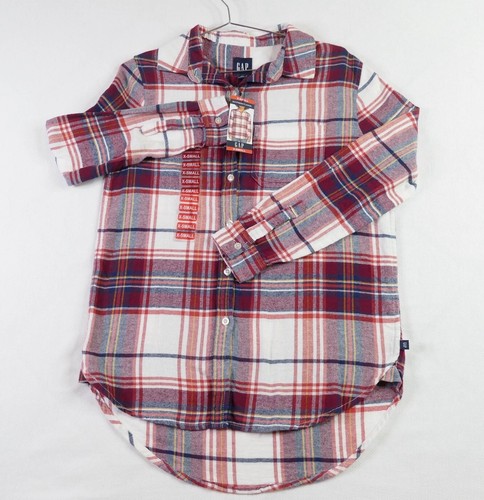 GAP Women's Soft Button Down Long Sleeve Boyfriend Flannel Shirt Size XS - Picture 5 of 15