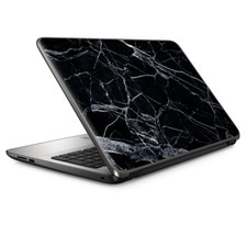 Universal Laptop Skins wrap for 15" - Black Marble Granite White