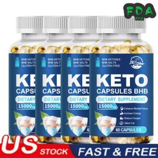 KETO BHB 15000mg Ketone FAT BURNER RAPID Weight Loss Diet Pills Ketosis 60 Caps