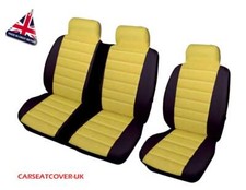 For LDV PILOT YELLOW/BLK PADDED LEATHER LOOK VAN SEAT COVERS - SINGLE & DOUBLE