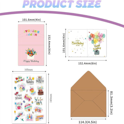20X Premium Birthday Cards Bulk Mixed Party Card Pack With Envelopes & Stickers - Picture 5 of 11