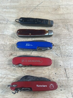 Vintage Estate Fresh Lot Of 5 Pocket Knives Schrade US General Matterhorn