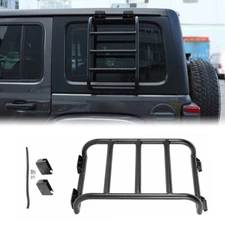 Rear Window Extension Climbing Ladder Functional for Jeep Wrangler JL 2018+Black