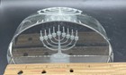 Glass Paperweight Jewish Menorah Laser Etched Crystal 3D Holographic No Scratch — photo 6