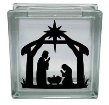 Christmas Nativity Manger Scene Vinyl Decal Sticker for 8" glass block