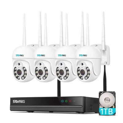 Sovmiku Wireless Security Camera System Outdoor 5MP 8CH Hard Drive WiFi Audio