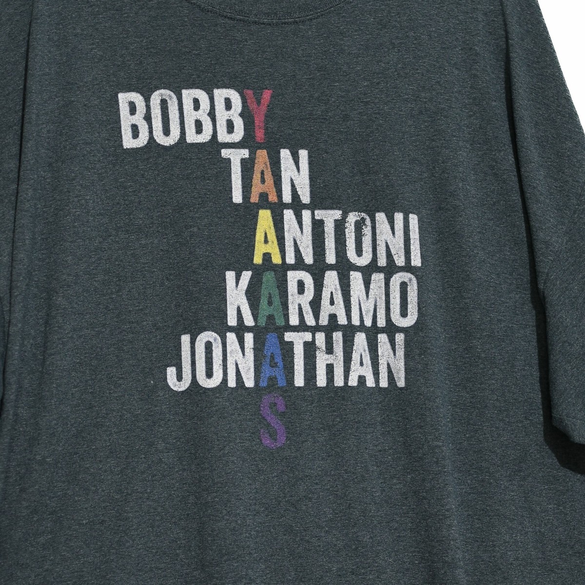 Gildan Bobby Tan Antoni Karamo Jonathan S Mens Gray T-Shirt Pure