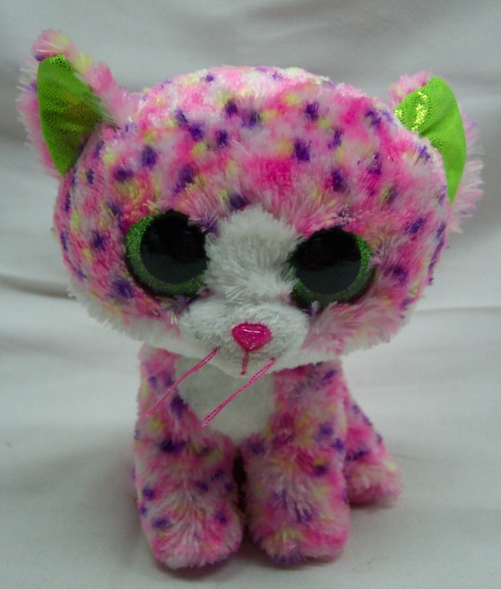TY Beanie Boos BIG EYED PINK SPOTTED SOPHIE THE CAT 5