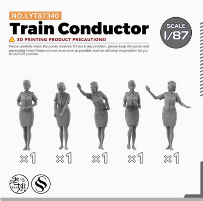 1/87/220 HO scene model train attendants/flight attendants 5pcs