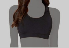 39 Tyr Women Black Riley Scoop Neck Racerback Logo 50 SPF Swimwear Top Size L
