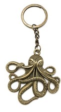 Octopus Octopus Bronze Metal Keychain Pendant Charm