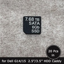 20pc of 7.68TB SATA 6G SSD caddy label sticker for dell G14 2.5/3.5 SFF LFF tray