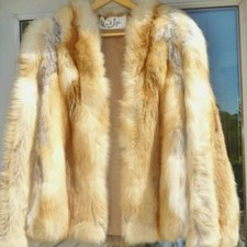 Gorgeous Red Fox Real Fur Coat, Golden, Like New