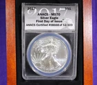 2017 American Silver Eagle ANACS MS70 First Day of Issue.